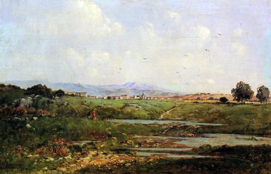  Paul-Camille Guigou Small Provencal Village at the Base of the Hills - Hand Painted Oil Painting