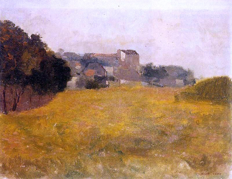  Odilon Redon Small Village in the Medoc - Hand Painted Oil Painting