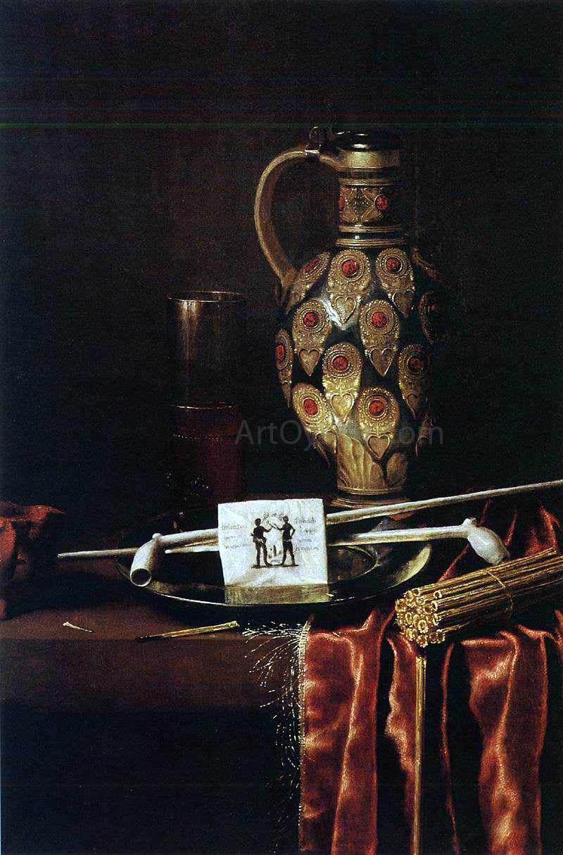  Hubert Van Ravesteyn Smoker Still-Life - Hand Painted Oil Painting