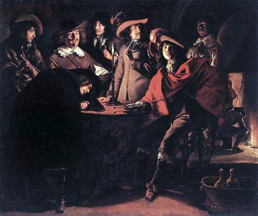  Louis Le Nain Smokers in an Interior - Hand Painted Oil Painting