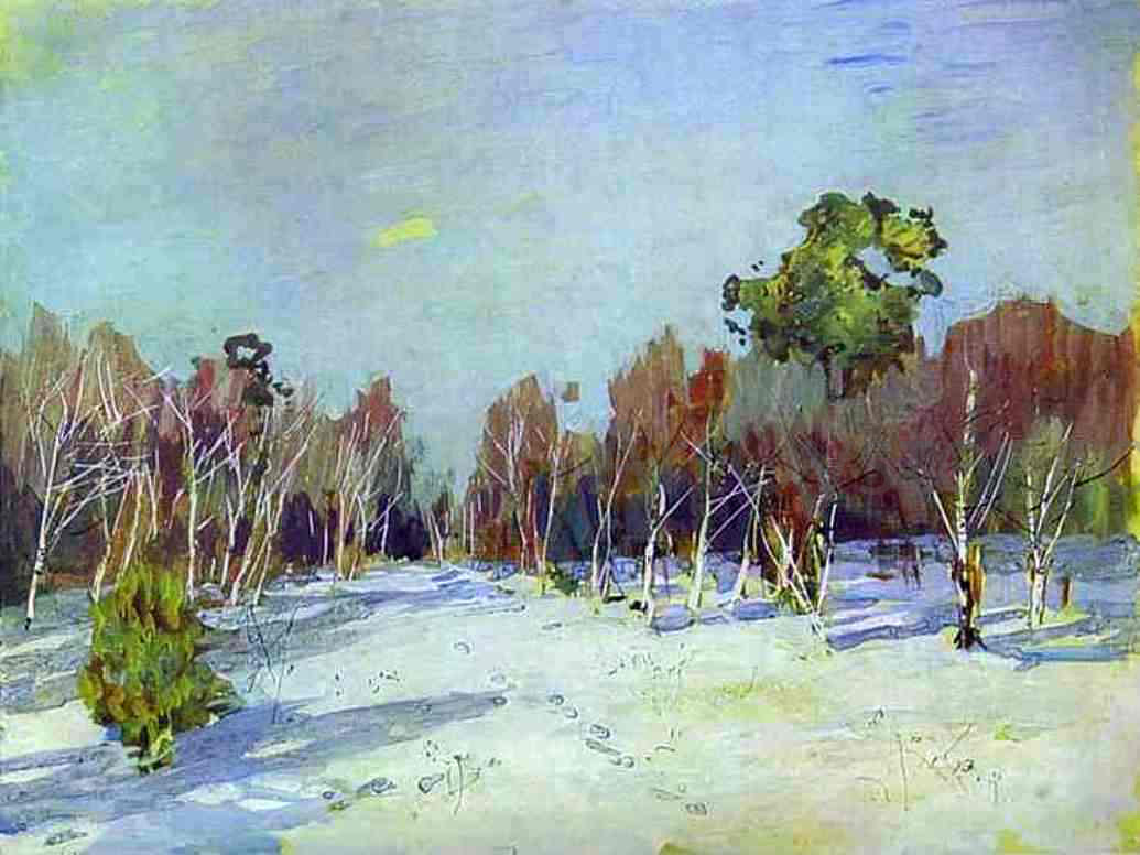  Isaac Ilich Levitan Snowbound Garden - Hand Painted Oil Painting