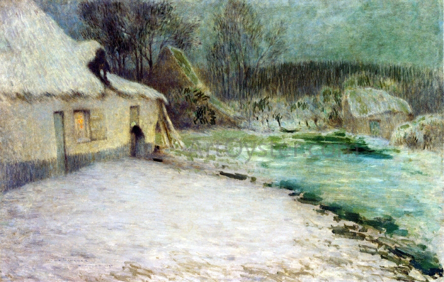  Henri Le Sidaner A Snowy Evening, Etaples - Hand Painted Oil Painting