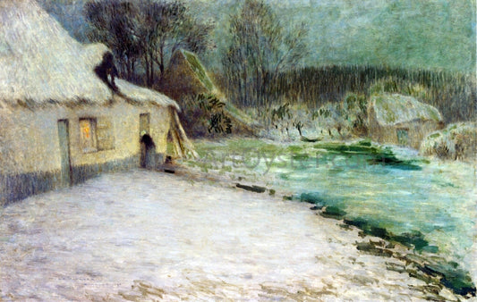  Henri Le Sidaner A Snowy Evening, Etaples - Hand Painted Oil Painting