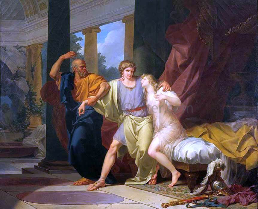  Jean-Baptiste Regnault Socrates Dragging Alcibiades from the Embrace of Aspasia - Hand Painted Oil Painting