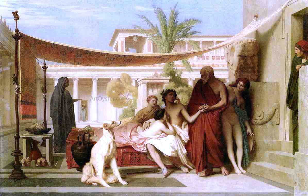  Jean-Leon Gerome Socrates Seeking Alcibiades in the House of Aspasia - Hand Painted Oil Painting