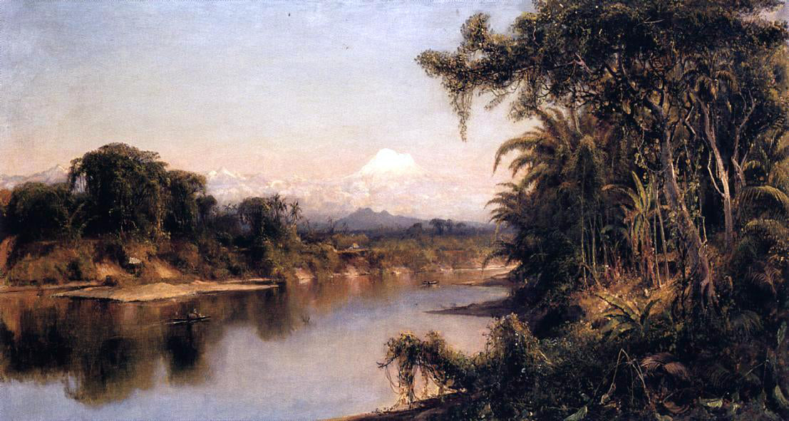  Louis Remy Mignot South American Landscape (also known as Chimborazo from Riobamba) - Hand Painted Oil Painting