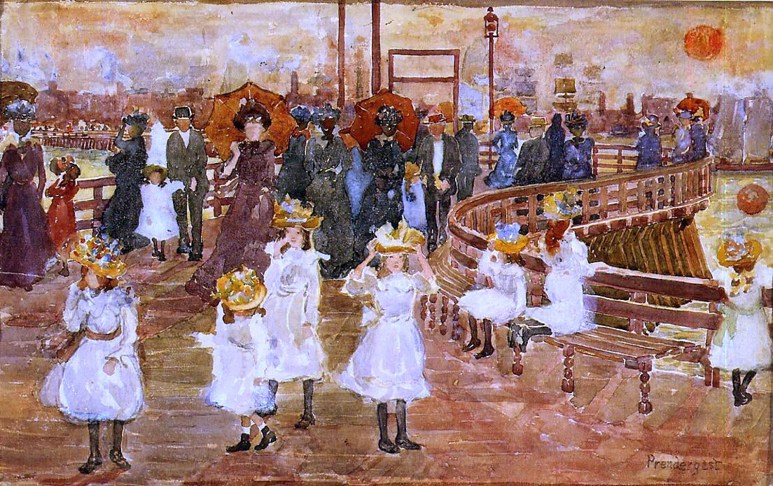  Maurice Prendergast South Boston Pier - Hand Painted Oil Painting