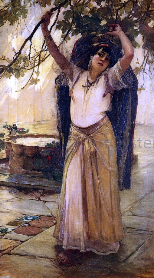  Frederick Arthur Bridgeman Spanish Lady - Hand Painted Oil Painting