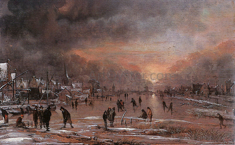  Aert Van der Neer Sports on a Frozen River - Hand Painted Oil Painting