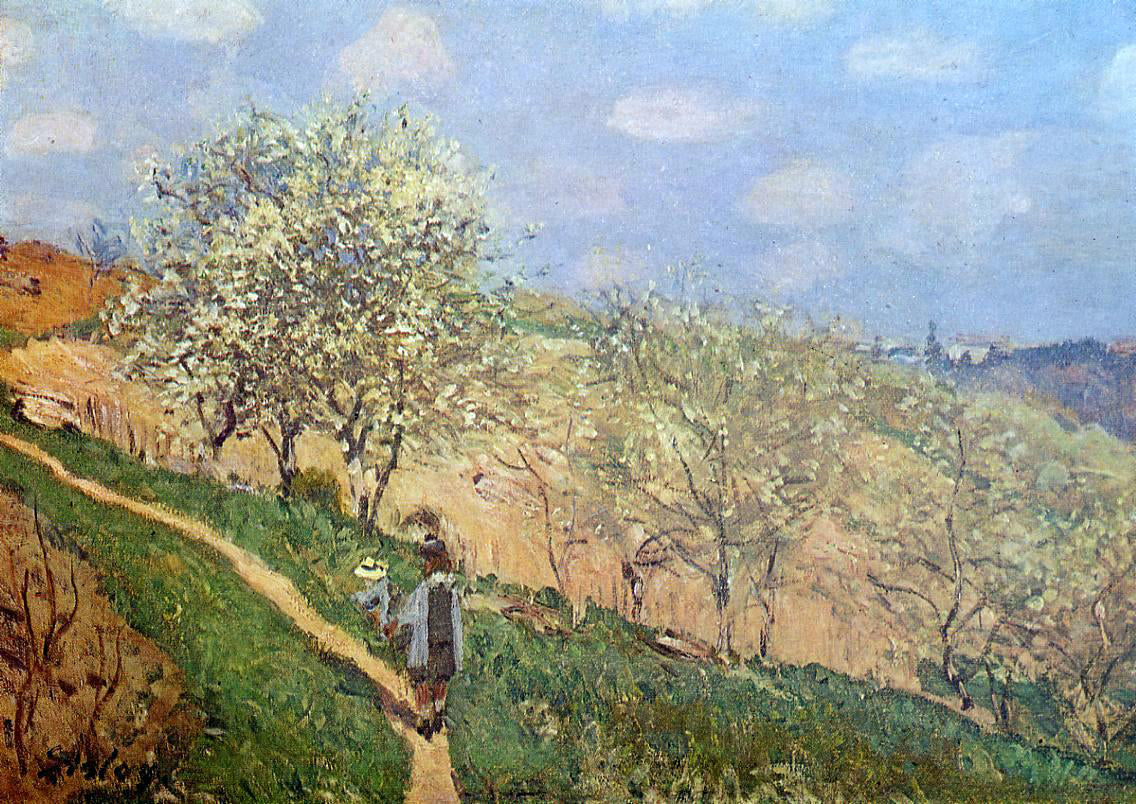  Alfred Sisley Spring in Bougival - Hand Painted Oil Painting