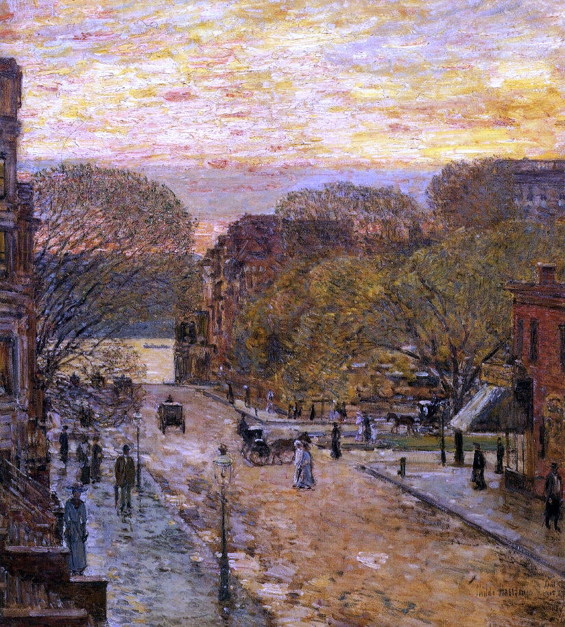  Frederick Childe Hassam Spring on West 78th Street - Hand Painted Oil Painting
