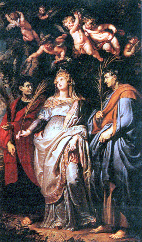  Peter Paul Rubens St Domitilla with St Nereus and St Achilleus - Hand Painted Oil Painting