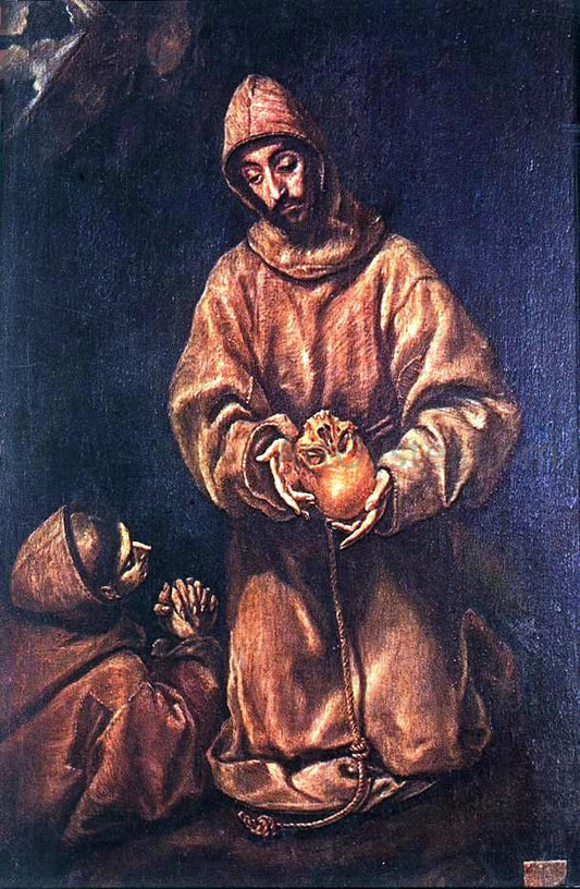  El Greco St Francis and Brother Rufus - Hand Painted Oil Painting