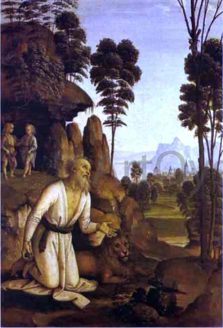  Pietro Perugino St. Jerome in the Wilderness - Hand Painted Oil Painting
