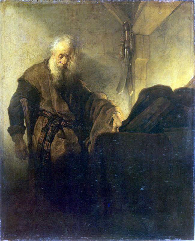  Rembrandt Van Rijn St Paul at his Writing-Desk - Hand Painted Oil Painting