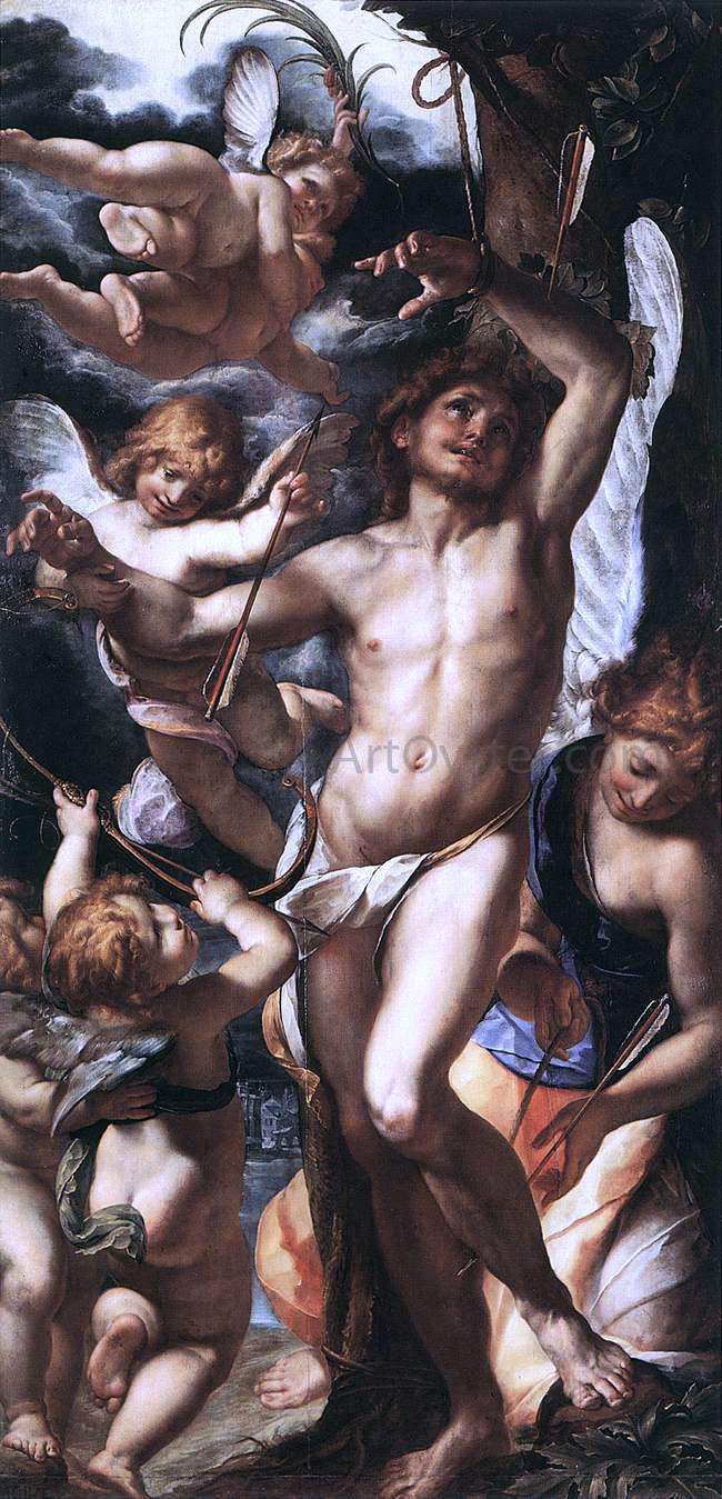  Giulio Cesare Procaccini St Sebastian Tended by Angels - Hand Painted Oil Painting