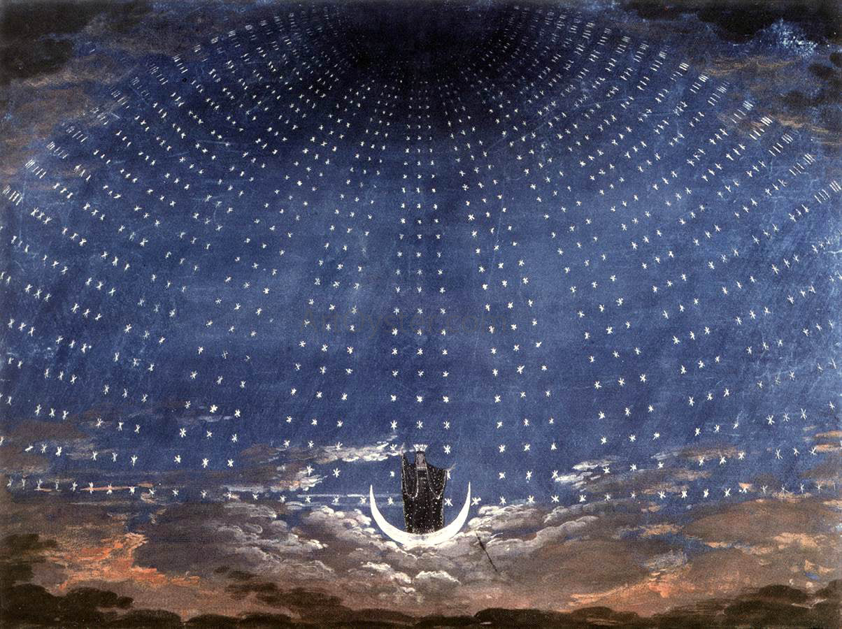  Karl Friedrich Schinkel Stage set for Mozart's Magic Flute - Hand Painted Oil Painting