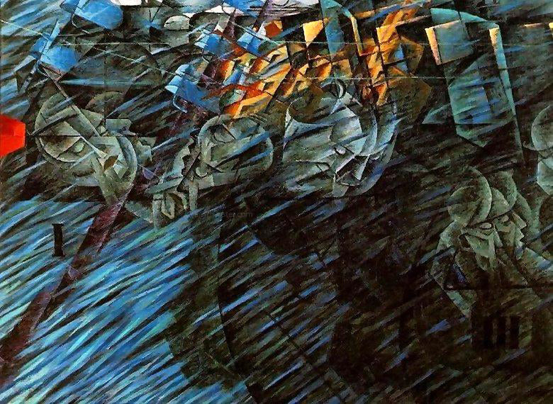  Umberto Boccioni States of Mind, Those Who Go - Hand Painted Oil Painting