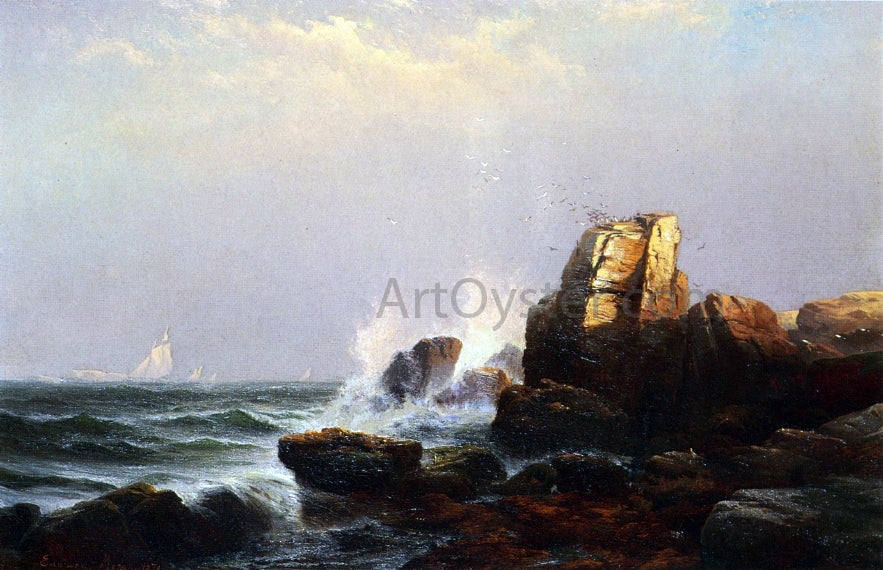  Edward Moran Steeple Rock, Bar Harbor, Maine - Hand Painted Oil Painting