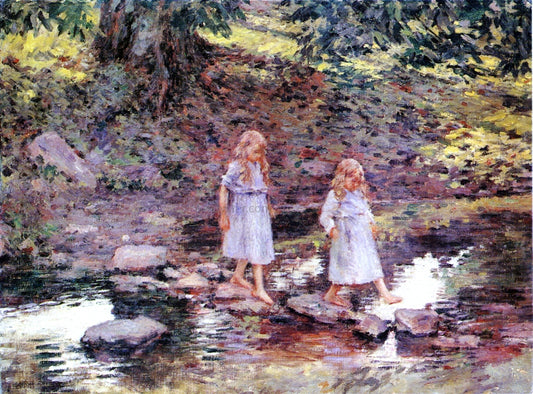  Theodore Robinson Stepping Stones - Hand Painted Oil Painting