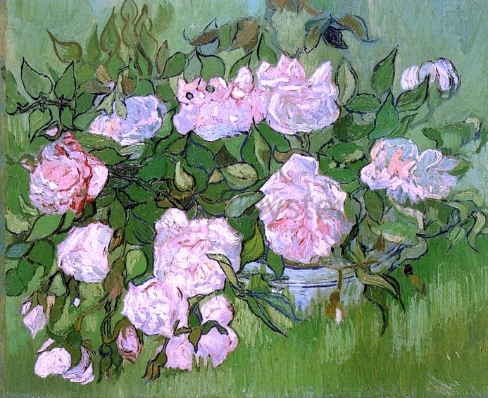  Vincent Van Gogh Still Life: Pink Roses - Hand Painted Oil Painting