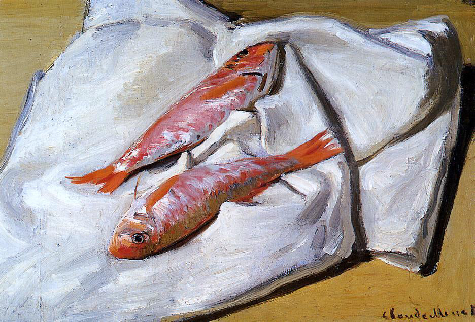  Claude Oscar Monet Still Life: Red Mullets - Hand Painted Oil Painting