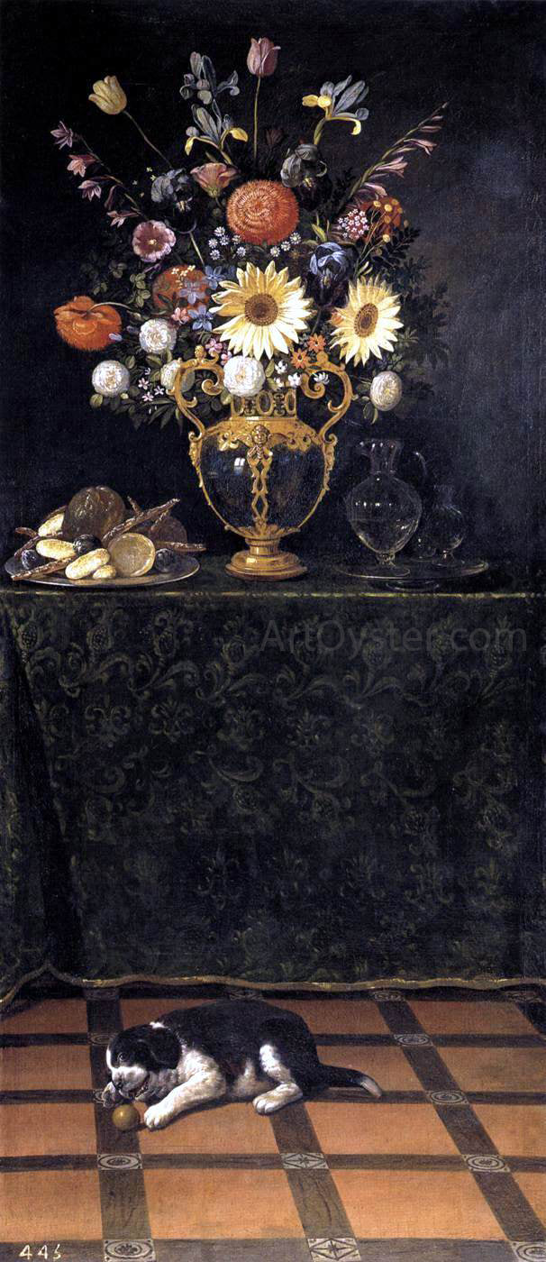  Juan Van der Hamen Still Life with a Puppy - Hand Painted Oil Painting