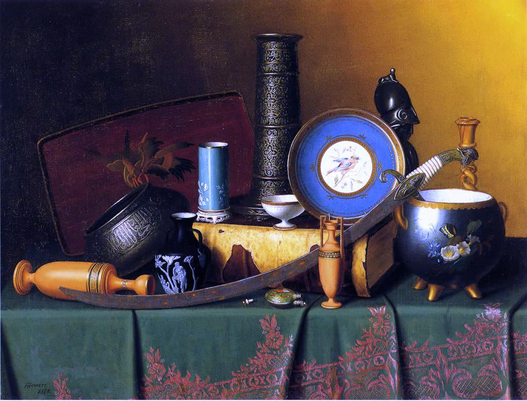  William Michael Harnett Still Life with Bric-a-Brac - Hand Painted Oil Painting