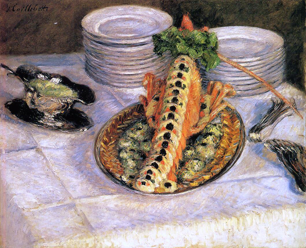  Gustave Caillebotte Still Life with Crayfish - Hand Painted Oil Painting