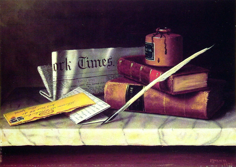  William Michael Harnett Still Life with Letter to Thomas B. Clarke - Hand Painted Oil Painting
