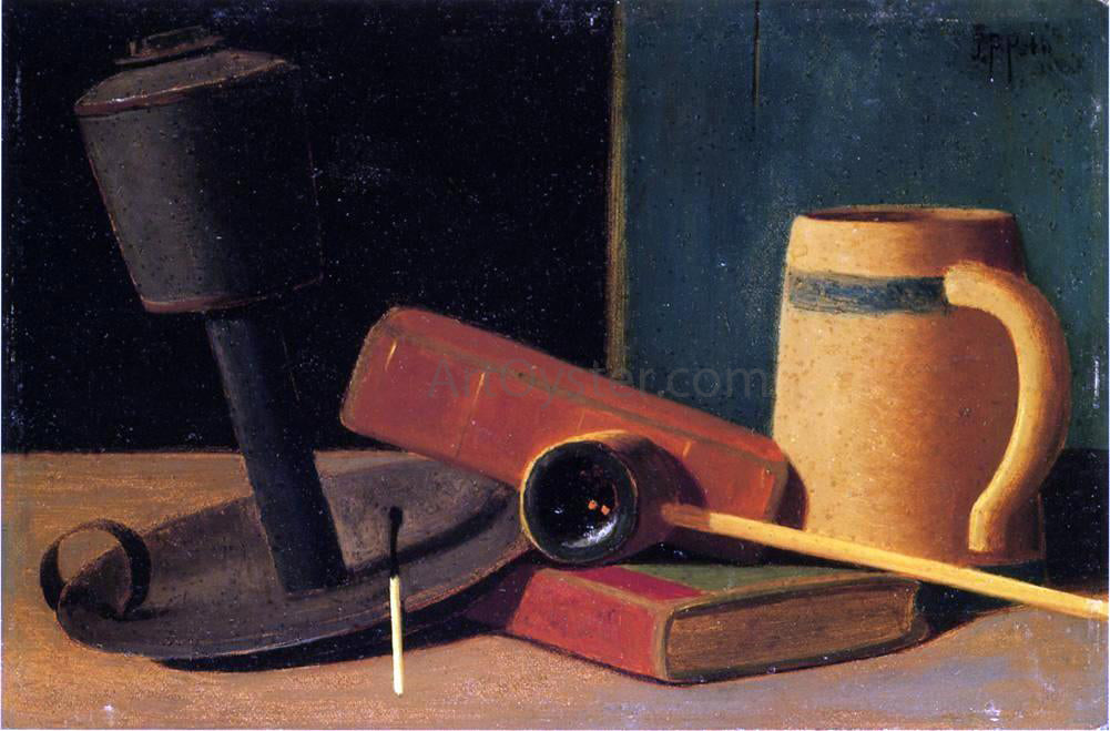 John Frederick Peto Still Life with Pipe and Mug - Hand Painted Oil Painting