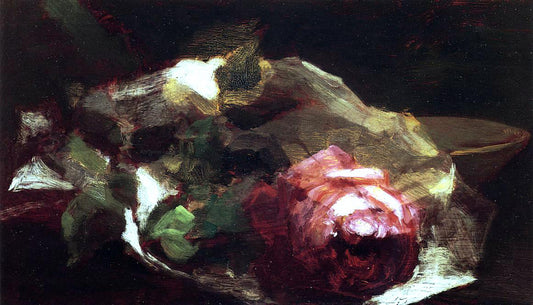  John La Farge Still Life with Rose - Hand Painted Oil Painting