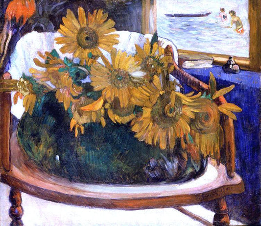  Paul Gauguin Still Life with Sunflowers on an Armchair - Hand Painted Oil Painting