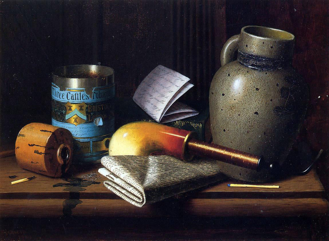  William Michael Harnett Still Life with Three Castles Tobacco - Hand Painted Oil Painting