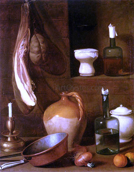  Carlo Magini Still-Life with Ham - Hand Painted Oil Painting