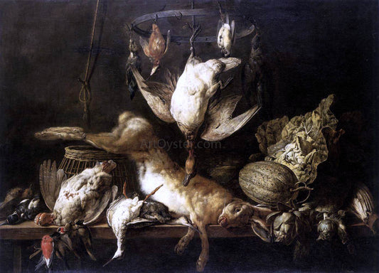  Adriaen Van Utrecht Still-Life with Hare and Birds on a Ring - Hand Painted Oil Painting