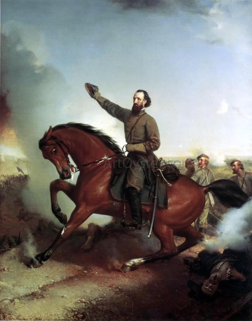  Louis-Mathieu-didier Guillaume Stonewall Jackson at the Battle of Winchester, Virginia - Hand Painted Oil Painting