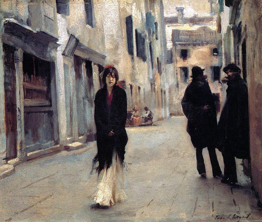  John Singer Sargent Street in Venice - Hand Painted Oil Painting