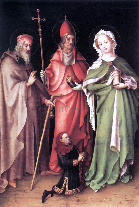  Stefan Lochner Sts Anthony the Hermit, Cornelius and Mary Magdalen with a Donor - Hand Painted Oil Painting