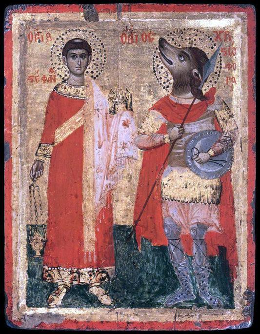  Unknown Painters Masters Sts Stephen and Christopher - Hand Painted Oil Painting