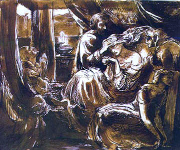  Dante Gabriel Rossetti Study for the Death of Lady Macbeth - Hand Painted Oil Painting