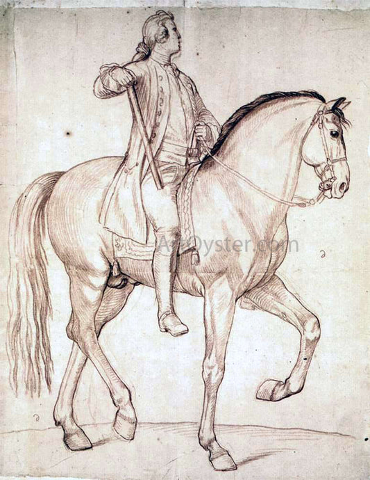  Edme Bouchardon Study for the Equestrian Statue of Louis XV - Hand Painted Oil Painting