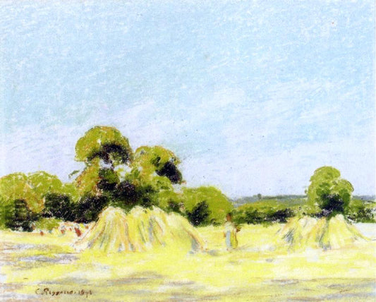 Camille Pissarro Study for 'The Harvest at Montfoucault' - Hand Painted Oil Painting