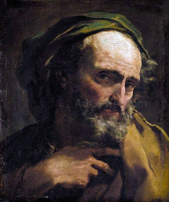  Gaetano Gandolfi Study of a Bearded Man - Hand Painted Oil Painting