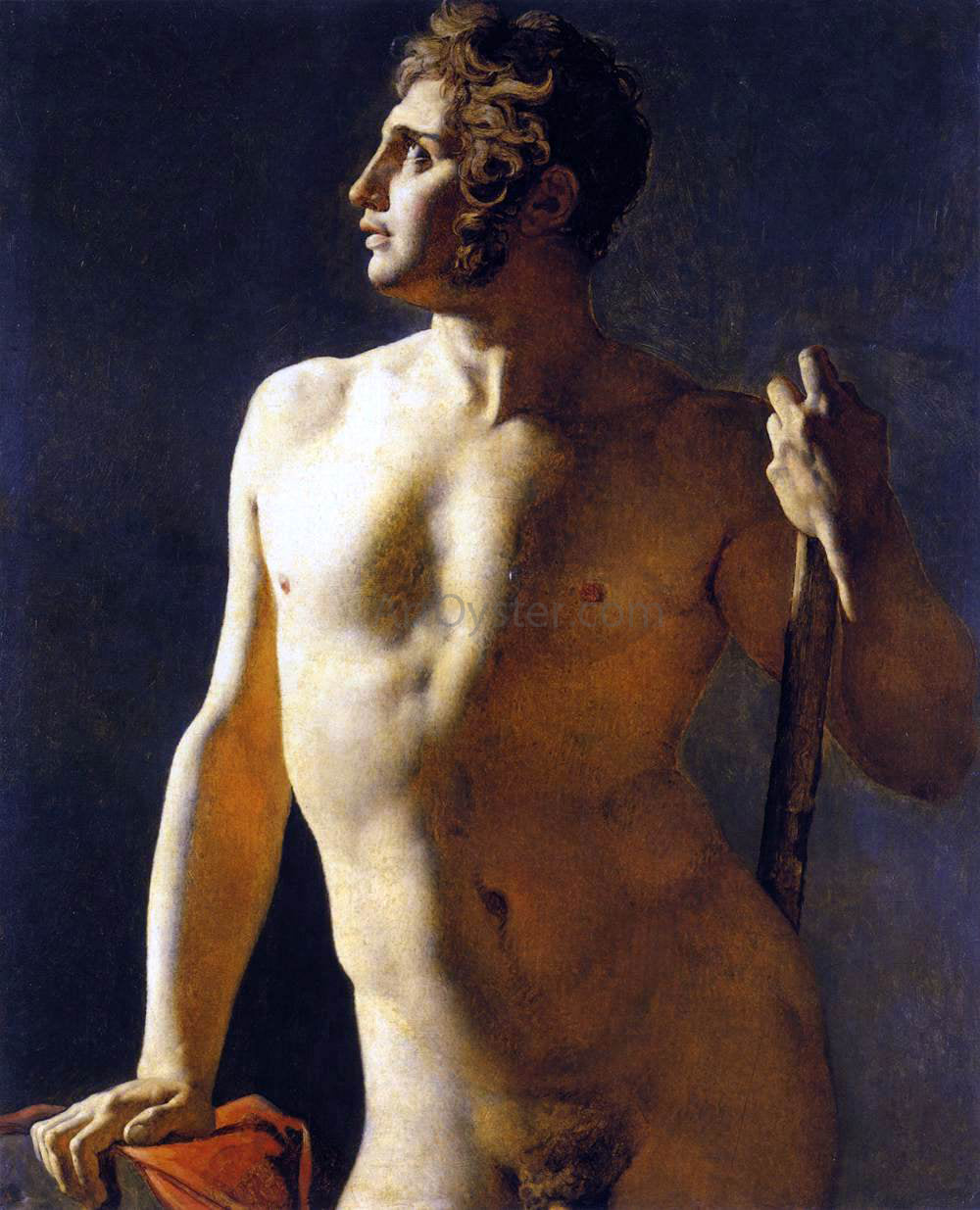  Jean-Auguste-Dominique Ingres Study of a Male Nude - Hand Painted Oil Painting
