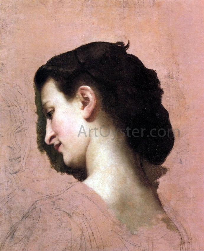  William Adolphe Bouguereau Study of a Young Girl's Head - Hand Painted Oil Painting