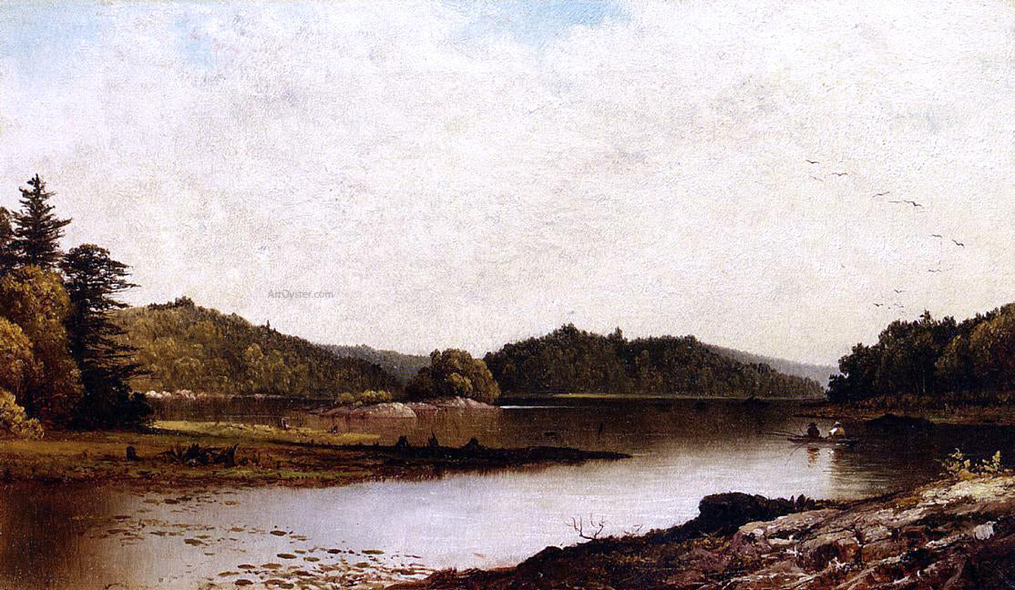  David Johnson Study of Wawayanda Lake, Orange Co. - Hand Painted Oil Painting