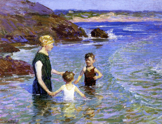  Edward Potthast Summer Wading - Hand Painted Oil Painting