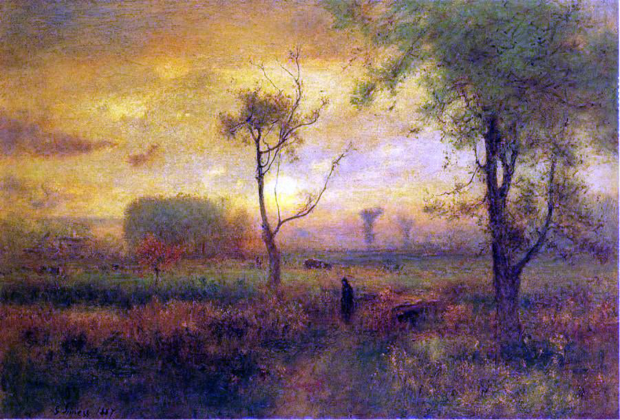  George Inness Sunrise - Hand Painted Oil Painting