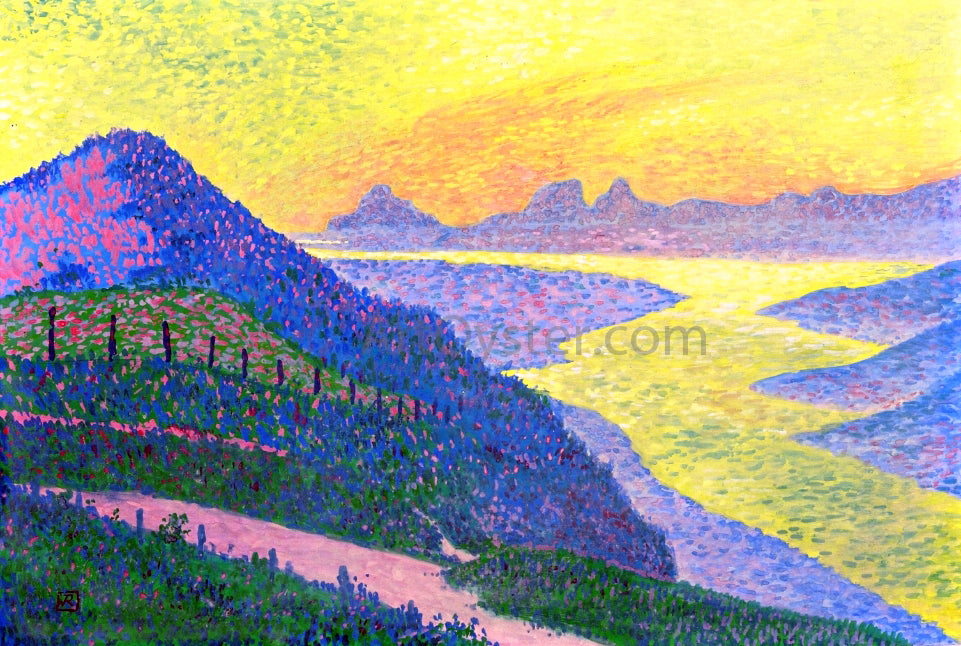  Theo Van Rysselberghe Sunset at Ambleteuse - Hand Painted Oil Painting